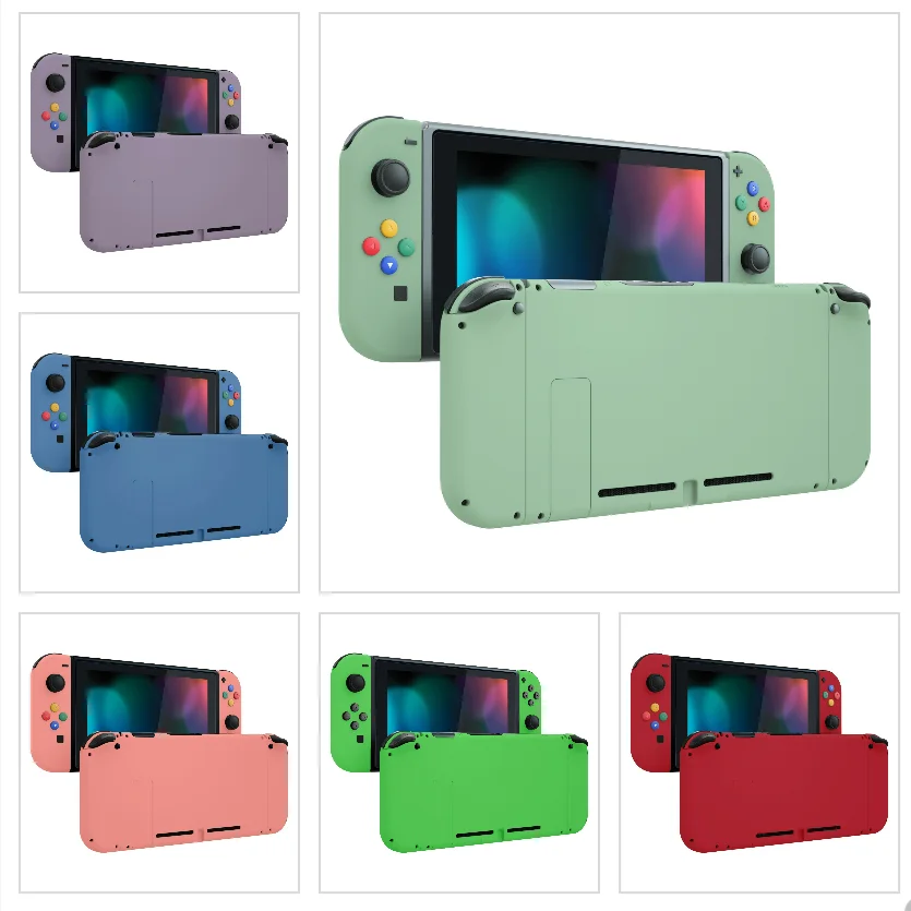 

eXtremeRate DIY Replacement Back Shell with Full Set Buttons for NS Switch, Joycon Handheld Grips Kickstand