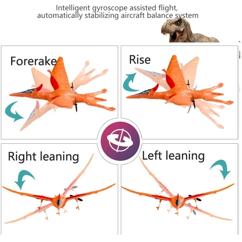 โฟมไดโนเสาร์ RC Pterosaur เครื่องบินโฟม2.4G 2CH กันการตกหล่น EPP รีโมทคอนโทรลปีกคงที่3แกนไจโรสโคปเครื่องบินของเล่นเด็ก