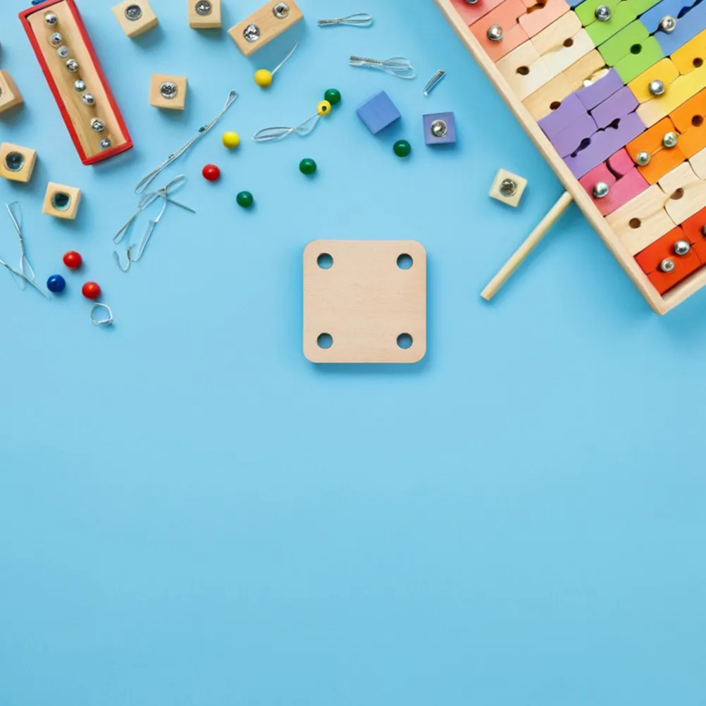 Набор из 36 деревянных квадратных карточек-рамок для плетения с 4 отверстиями, заготовки для рукоделия, инструменты для ручного плетения, доска для творчества, материалы для изготовления открыток своими руками