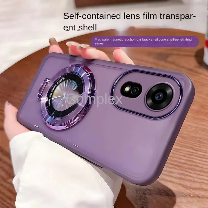 Luxury Clear holder Phone Case For Huawei Hi Nova 12 Se Funda Magnetic Magsafe Wireless Charging Shockproof Cellphone Cover