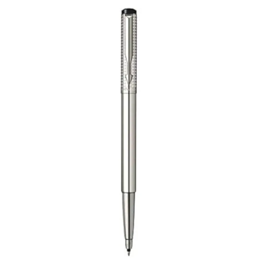 

Vector Premium Shiny Stainless Steel Chiselled Blue Rollerball Pen