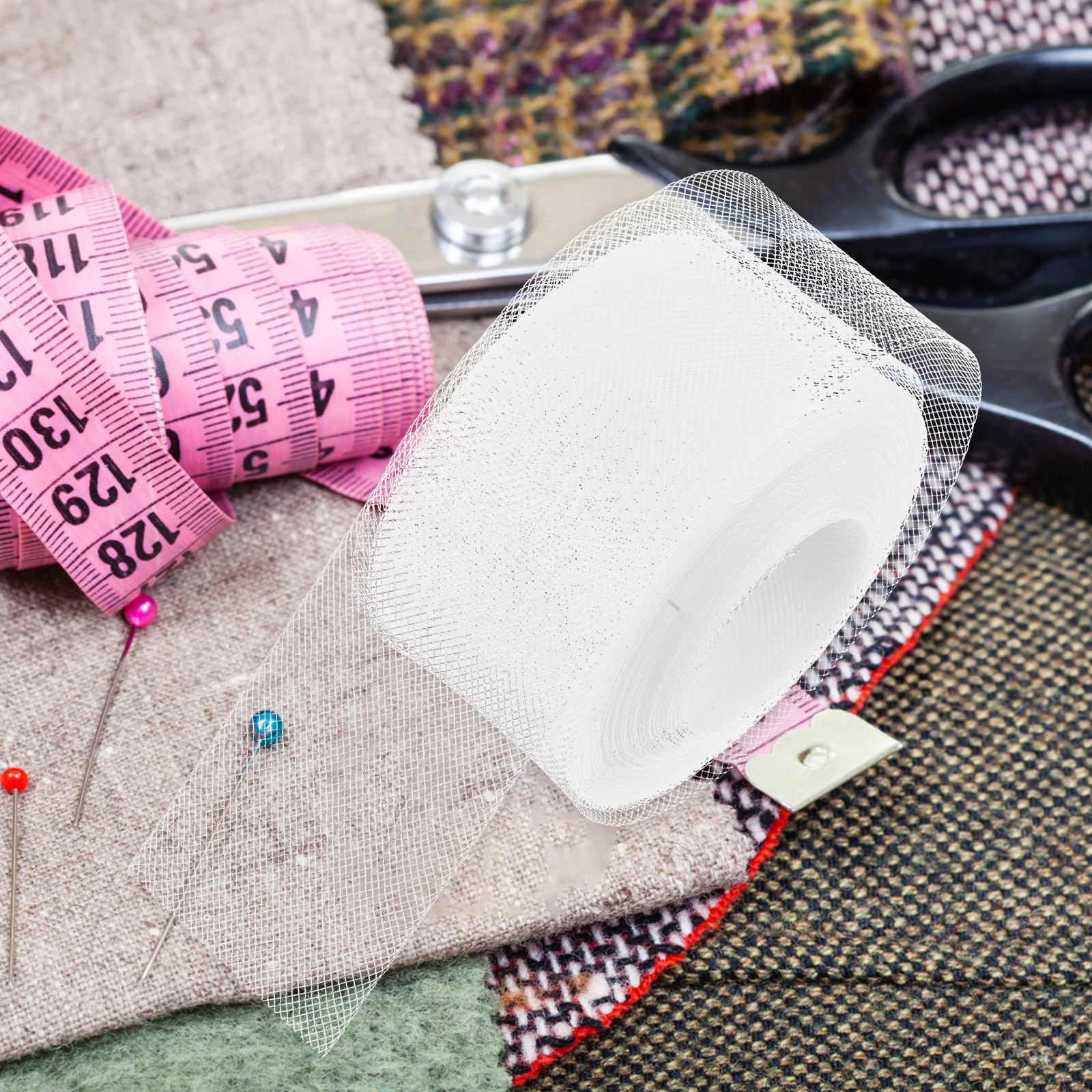 

5Cm Wide Polyester Horsehair Mesh Boning Stiff Trim For Wedding Gowns Skirts Diy Sewing Craft Projects Bridal Costume Shaping