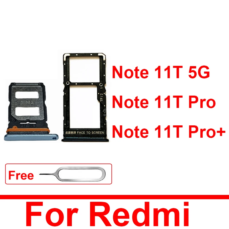 Sim Card Tray For Xiaomi Redmi Note 11T 11T Pro 11TPro Plus SIM Card Tray Solt Adapter  Card Reader Holder Replacement Parts