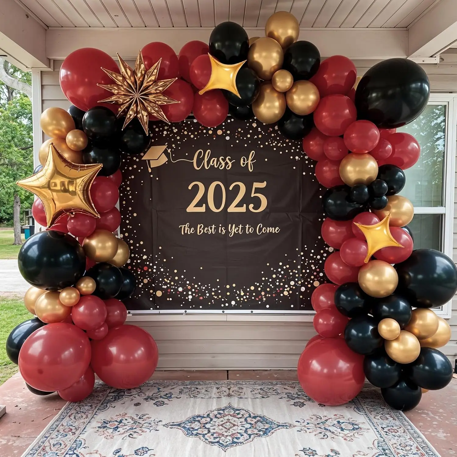 126Pcs Black Burgundy Gold Balloons Arch Kit,for Graduation Kids Magical Birthday Baby Shower Party Wedding Different festivals