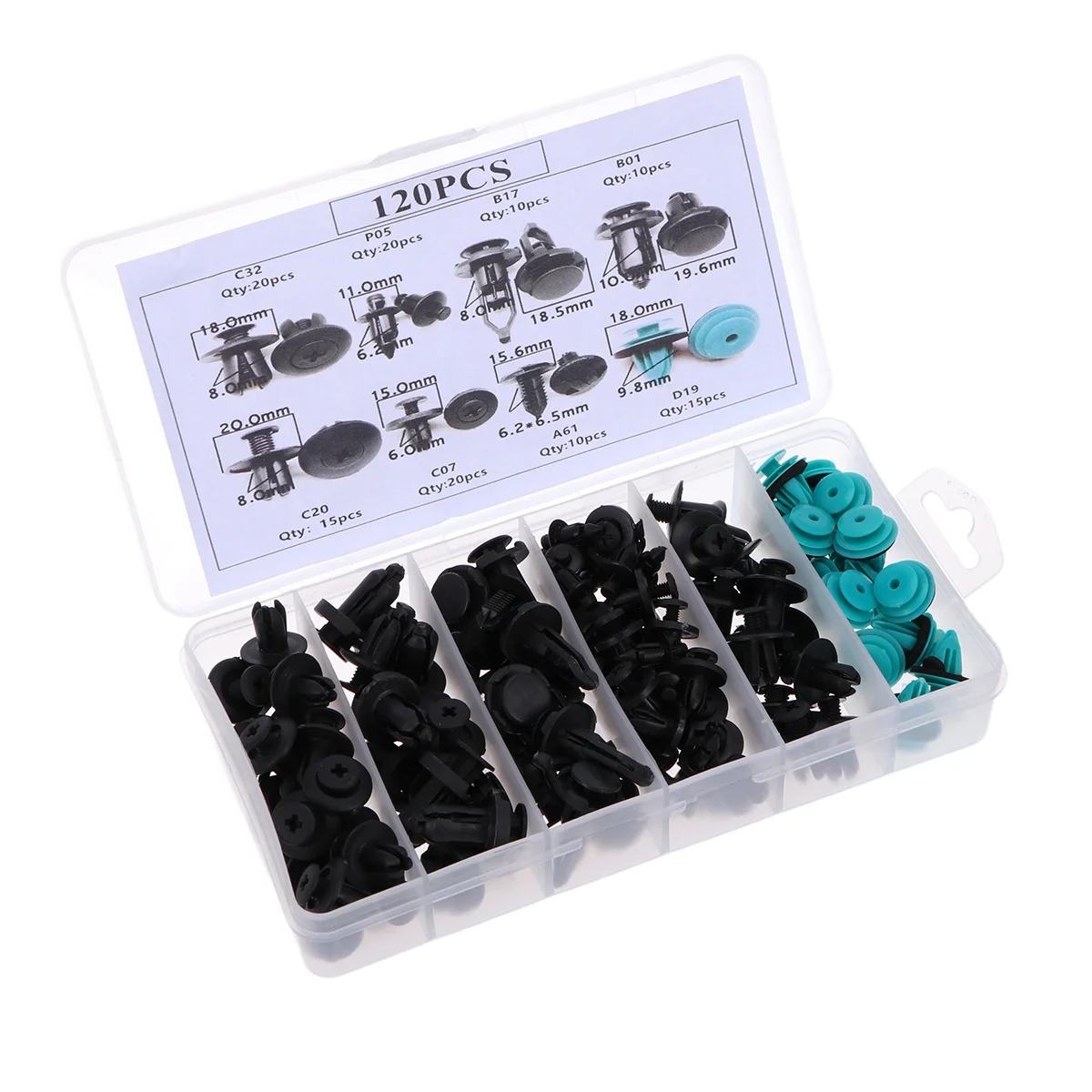 120 Pcs Fastener Clips Push Type Super Strong Bumper Flare Fastener Rivet Clips Clamps