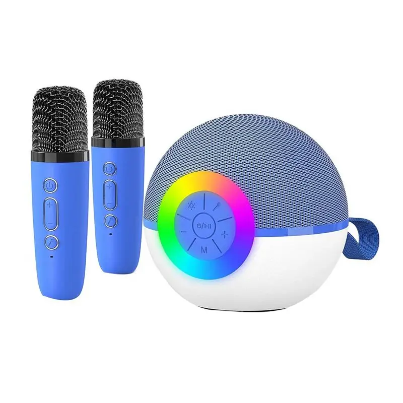 

Мини-караоке-машина ABKN с 2 микрофонами, портативный Bluetooth-микрофон с LED-подсветкой, подарок на Рождество и день рождения для детей