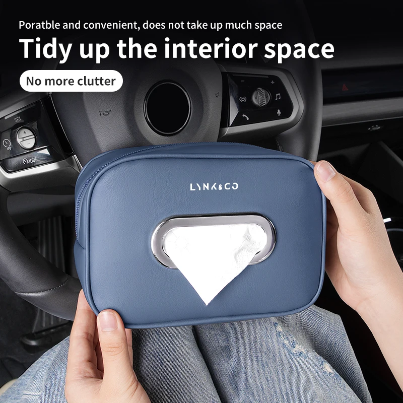 Car Seatback Tissue Organiser Napkin Storage Bag For LYNK&CO 01 02 03+ 05 06 09 PHEV 09 MHEV