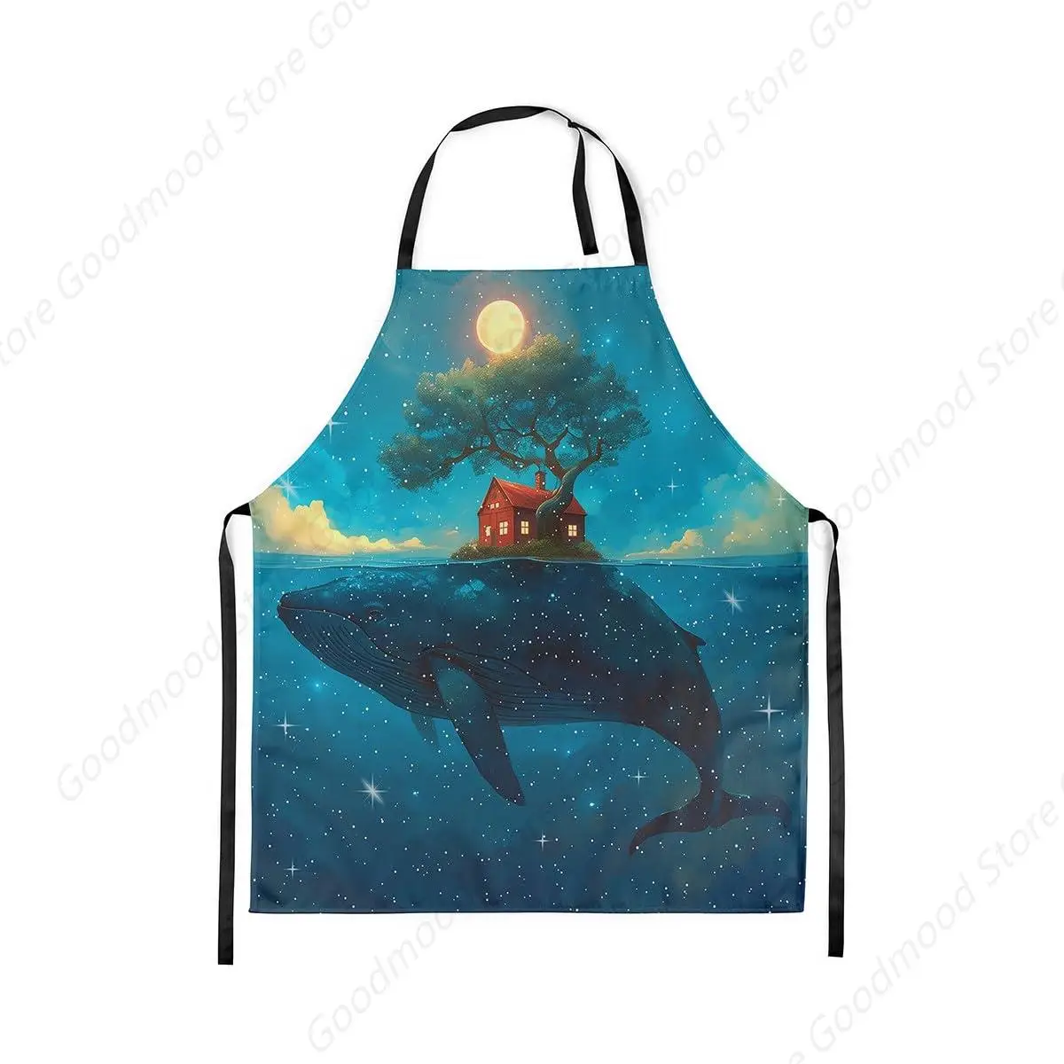 

Whale Sea Apron Home Kitchen Cooking Baking for Women Men Starry Galaxy Cloud Apron Dreamy Ocean Animal Waterproof Apron