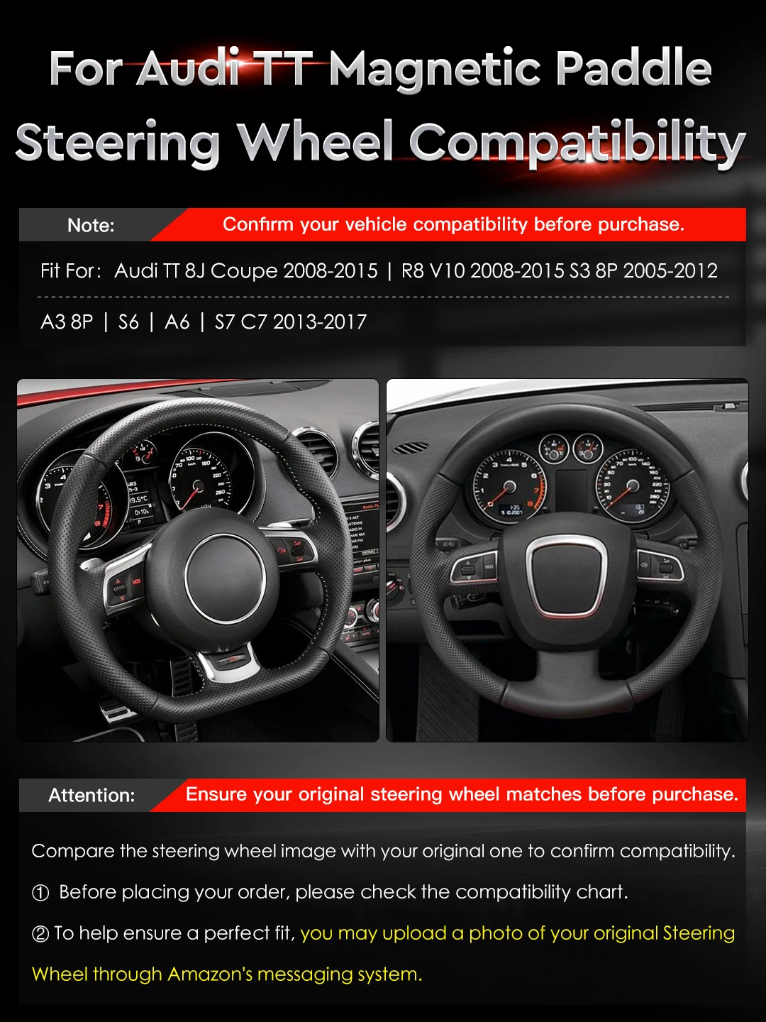 Carbon Fiber Magnetic Paddle Shifter For Audi TT 8J Coupe 2008-2015 R8 V10 2008-2015 S3 8P 2005-2012 A3 8P S6 A6 S7C7 2013-2017