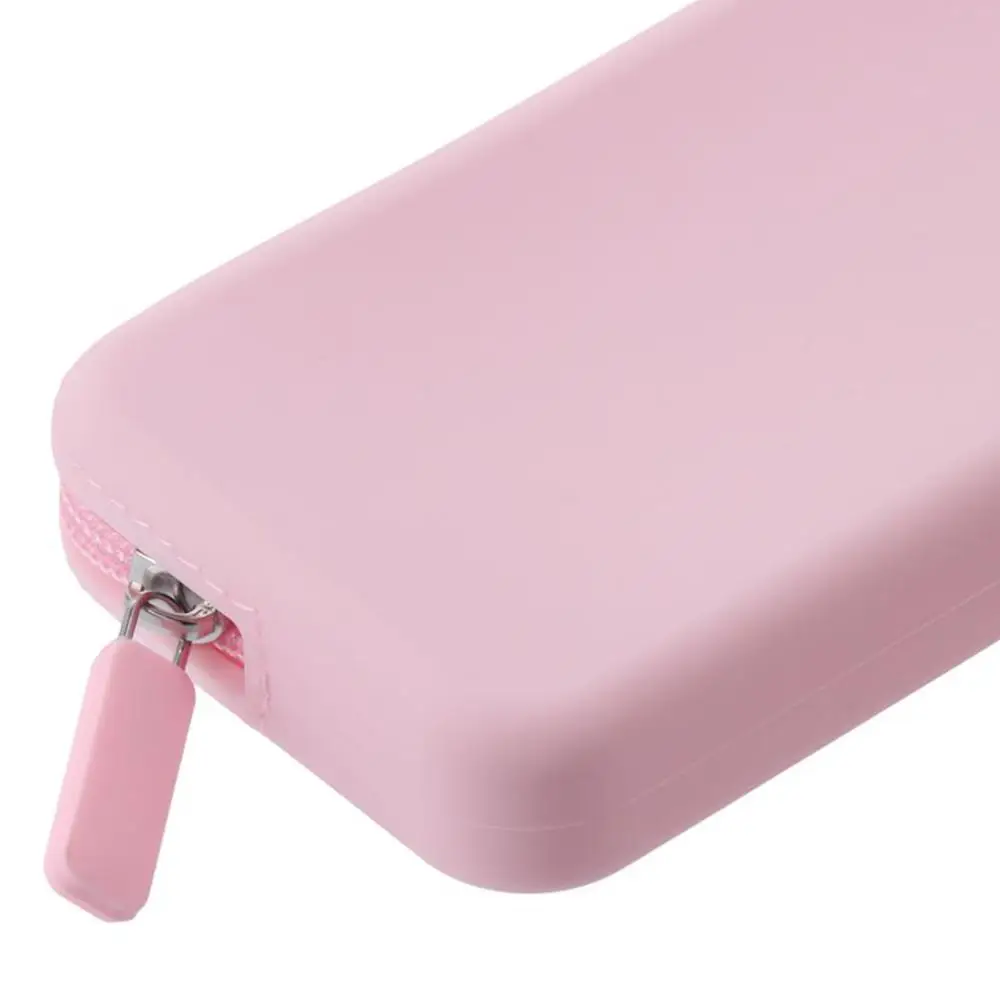 20*8*2.5cm Silicone Pencil Case Washable Makeup Pouch Holder Silicone Zipper Storage Bag Cosmetic Bag For Travel