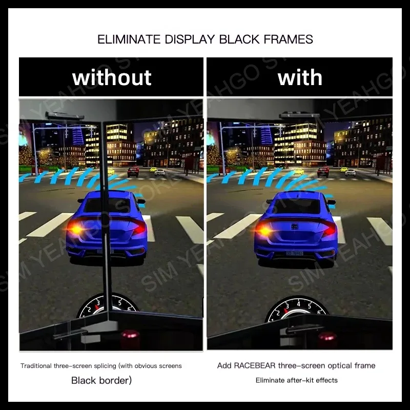 3Screens Seamless Optical Joint Piece Kit with Frame Elimination for Logitech G29 FANATEC for Sim Racing Game Simulators Cockpit