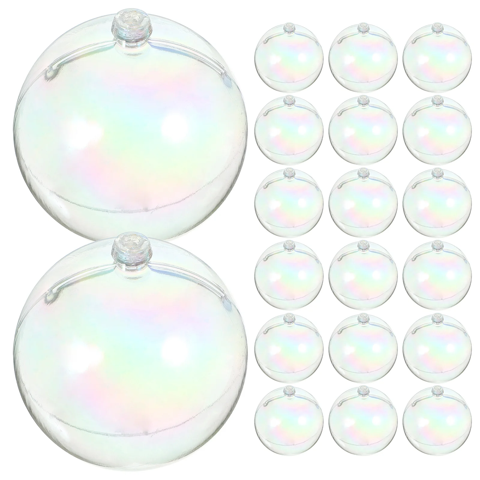 20 Pcs Iridescent Christmas Balls Bubble Colorful Transparent Decoration Pendant Outdoor Decorations Tree Ornaments Toy