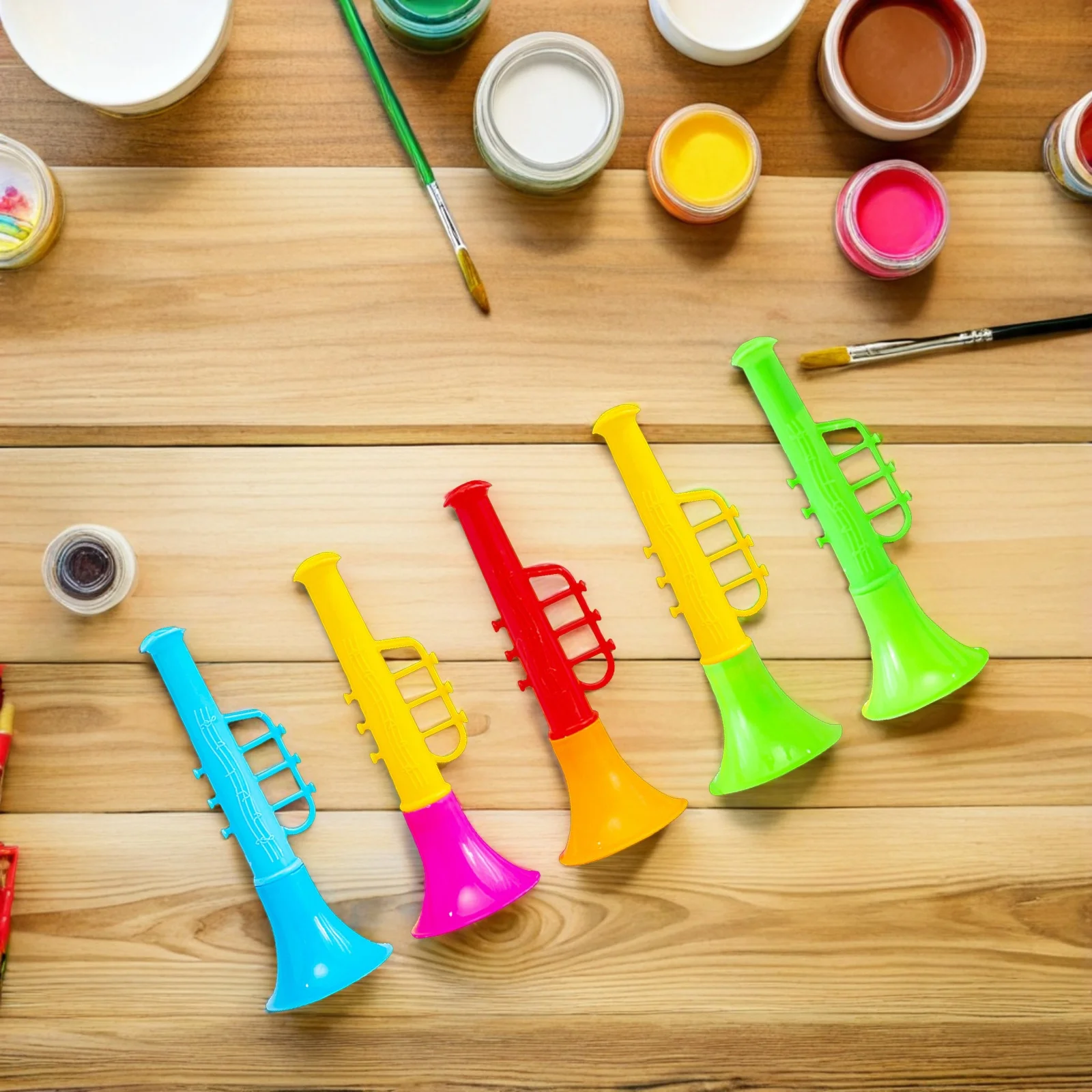 30 قطعة للأطفال الملونة البوق الصغير تهب القرن آلة موسيقية إبداعية تعلم حفلة الدعامة ألعاب البوق الصغير #5