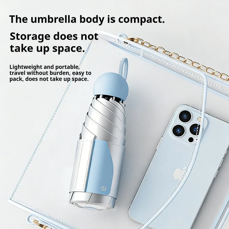 Titanium Silver UV Resistant, Super Strong Sun Protection, and Versatile Capsule Sun Umbrella for Both Rain and Sunshine