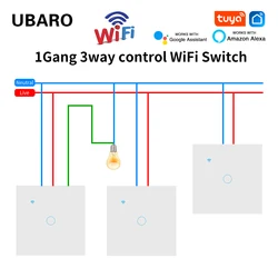 UBARO Standard UE 2-drożny inteligentny przełącznik ścienny Wi-Fi Multi Control Timer głosowy Funkcja udostępniania Współpracuje z aplikacją Tuya Home Improveet