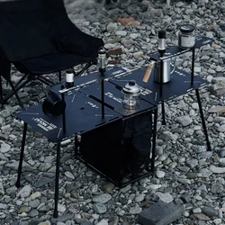 Outdoor Skeleton Tactical Package Camping Portable Lightweight Detachable Folding Table Barbecue Camping Table