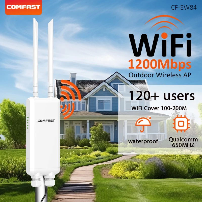 

1200Mbs Outdoor WiFi AP Router 2.4G/5Ghz Long Range Extender Access Point Repeater High Power Booster Amplifier For Garden