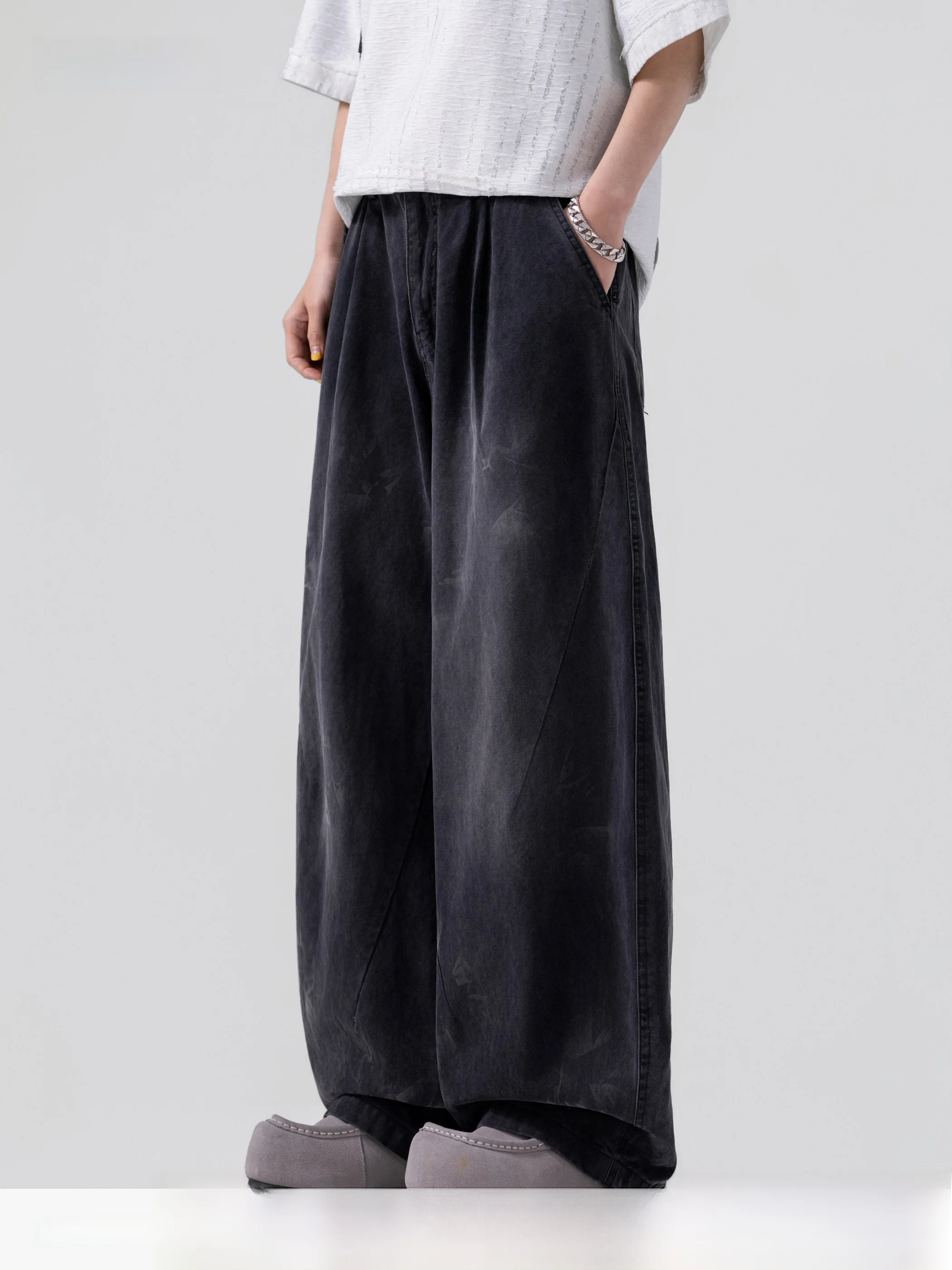 

AOGZ American Style Loose Straight Leg Jeans Men Women Summer Washed Denim Pants Vintage Ground Long Trousers Casual Cotton