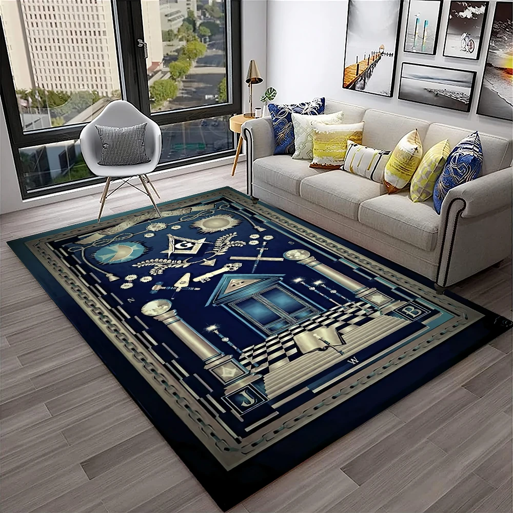 Masonic Freemasonry Illuminati Ring Carpet Rug for Home Living Room Bedroom Sofa Doormat Decor,Kid Area Rug Non-slip Floor Mat