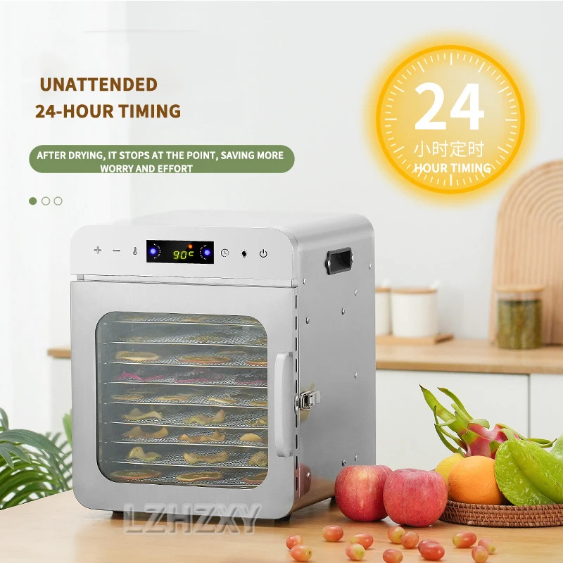 10 Trays Voedsel Dehydrator Rvs Machine 400 W/220 V Huishoudelijke Groenten Fruit Droger Met Digitale Timer voor Thuis