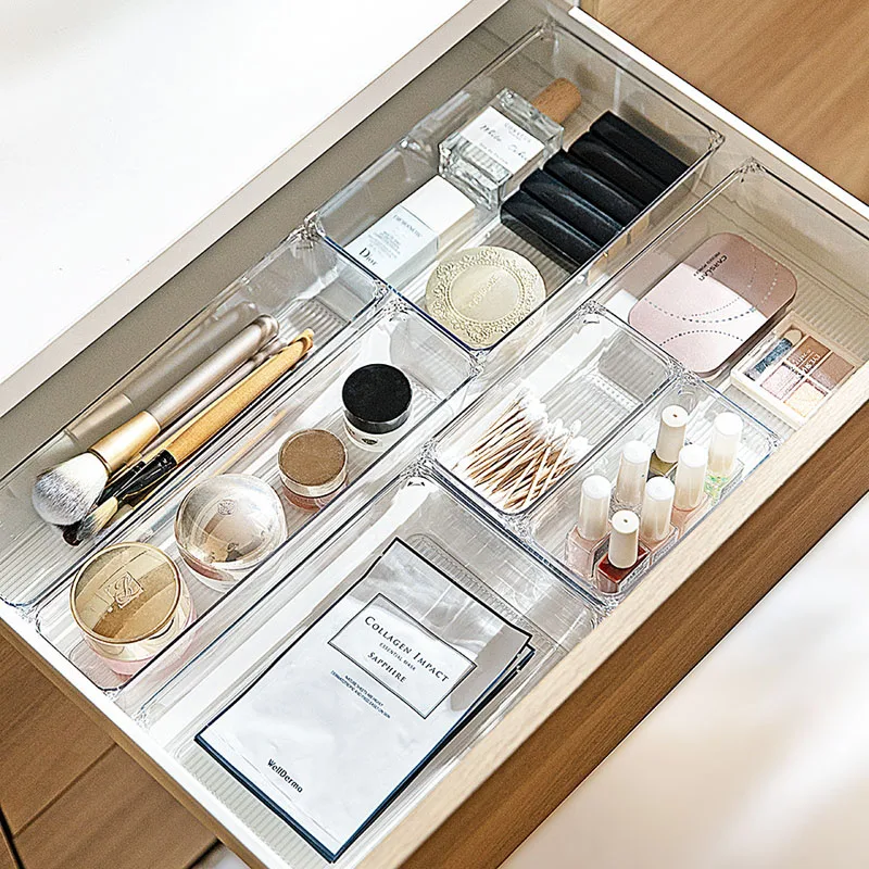 Acrylic Drawer Organizer Boxes Plastic Transparent Storage Box Makeup Organizer Jewelry Cosmetic Box Desktop Clear Organizer Box