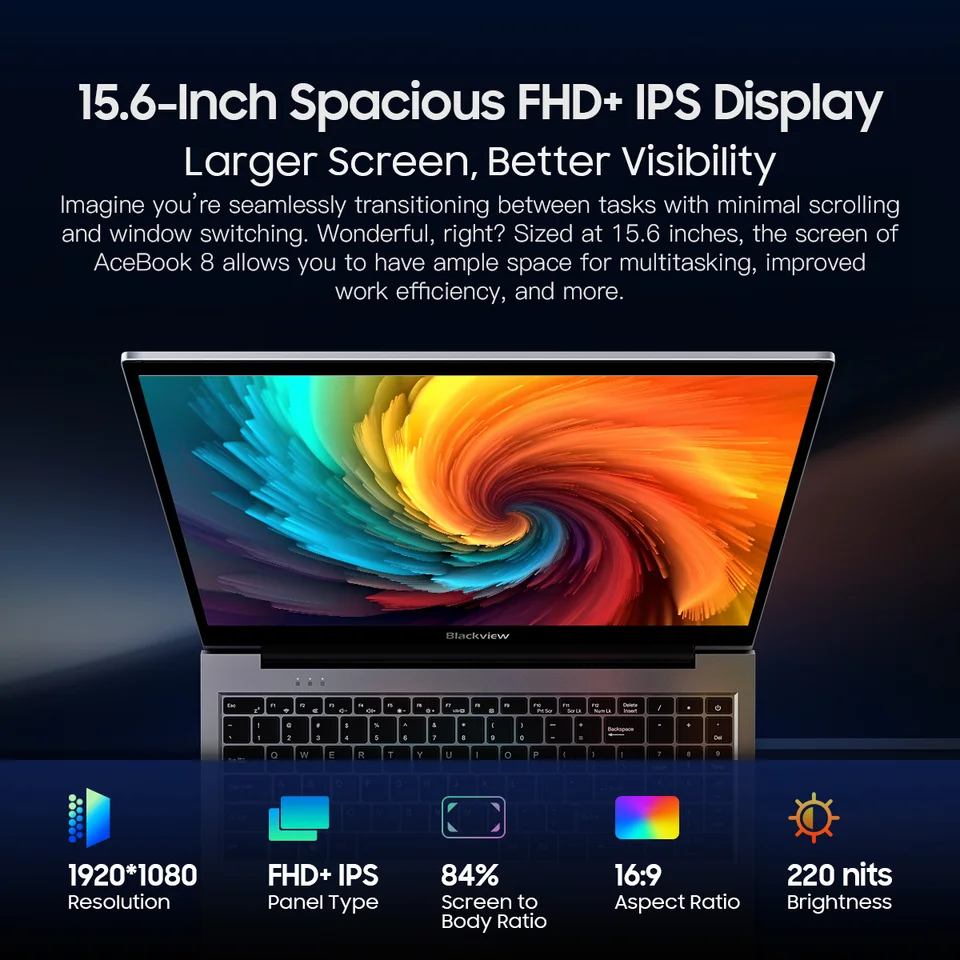 Windowsノート本体 BLACKVIEW ACEBOOK 8 win11  Blackview Acebook 8 Laptop 15.6'' Win 11 12th Gen Intel Core N97