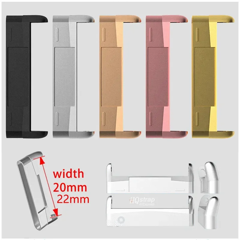 2Pcs 20mm 22mm Watch Connector for Fitbit Sense Versa3 Stainless Steel Metal Adapter for Fitbit Versa 4 Sense2 Watch Accessories