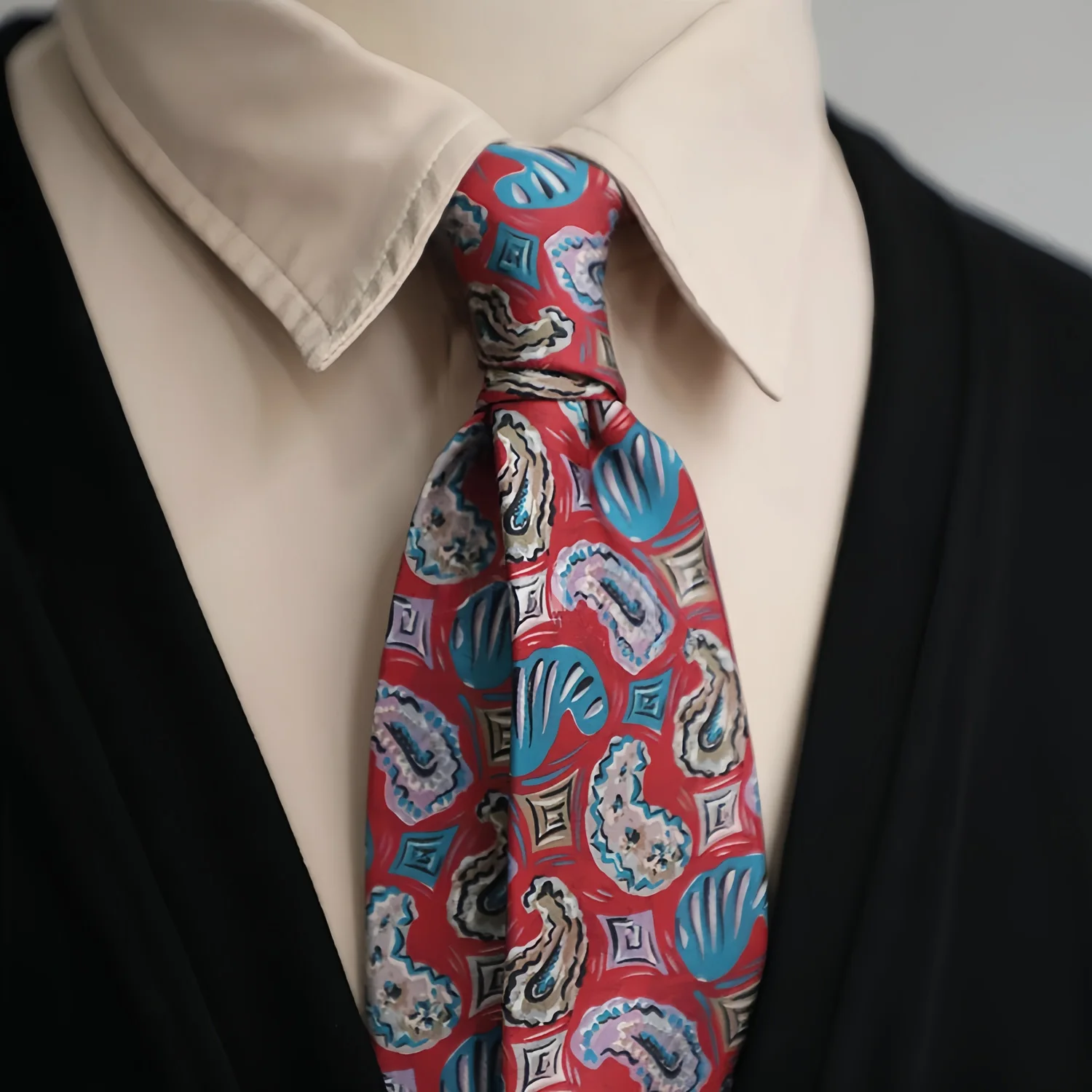 Oil Painting Style Handmade Necktie For Men Retro Simulation Silk Print Casual 7Cm Tie Fashion Shirt Dress Accessories