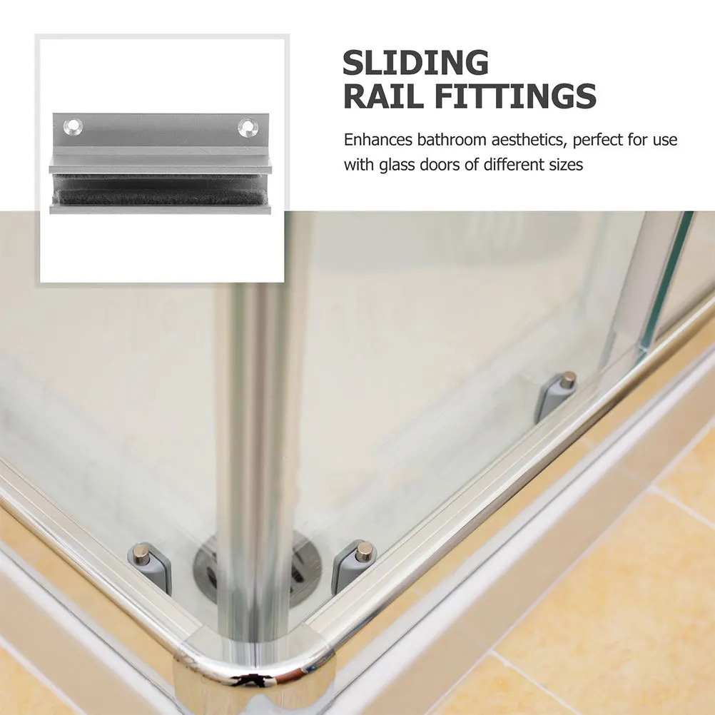 

2Pcs Glass Shower Door Limiters Sliding Bottom Guides Replacement Parts Rust Proof Durable for Sliding Shower Doors