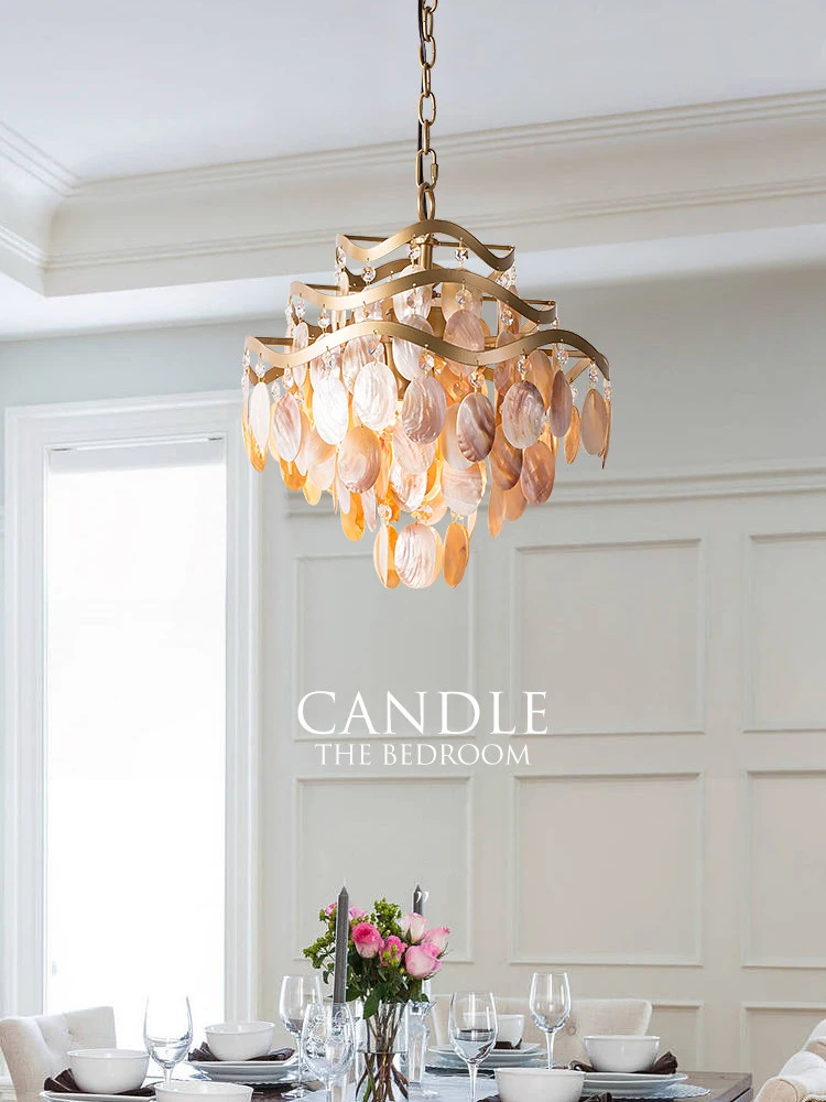 Modern Designer Shell Pendant Lighting Warm Romantic for Cafe Clothing Store Living Dining Rooms Simple And Elegant Fixture