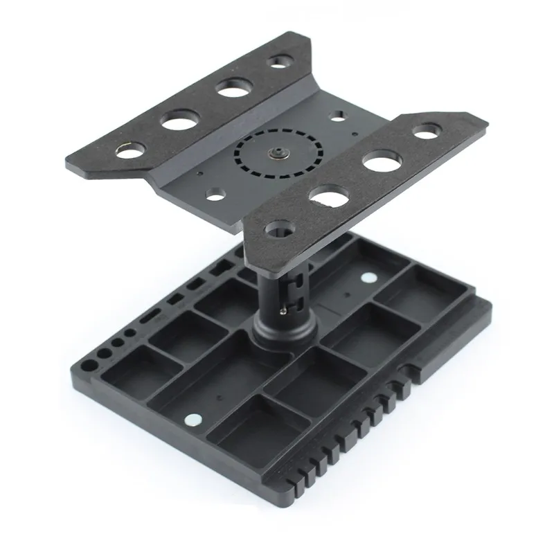 Safe Non Toxic RC Model Car Repair Stand With Adjustable And 360-Degree Rotatable Mounting Base Featuring Angle Ruler