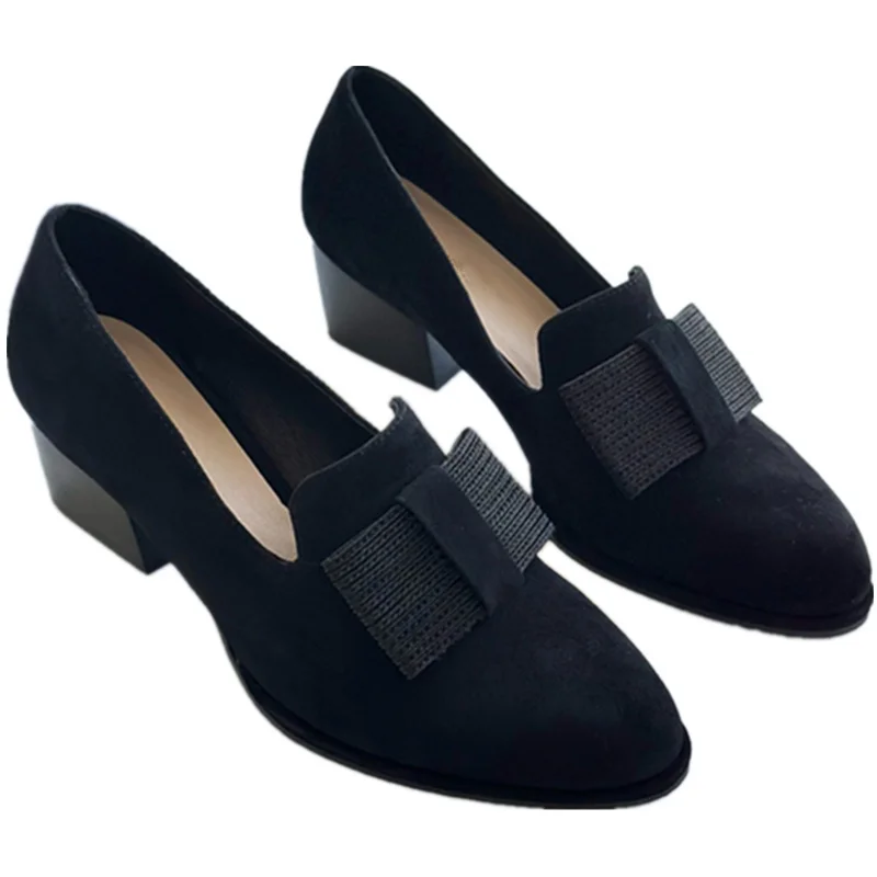 

Withered Minimalist Women's Shoes With Thick Soles And Thick Heeled Shoes Vintage Suede Loafers Women Commuting Casual Shoes