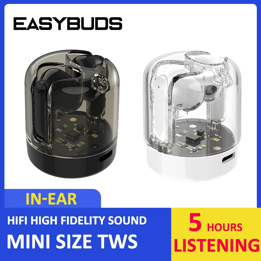 

EASYBUDS HiFi Wireless Earphones Mini In-Ear Headphone HD Microphone Heaset Noise Reduction Earbud Bluetooth 5.3 Stereo Music