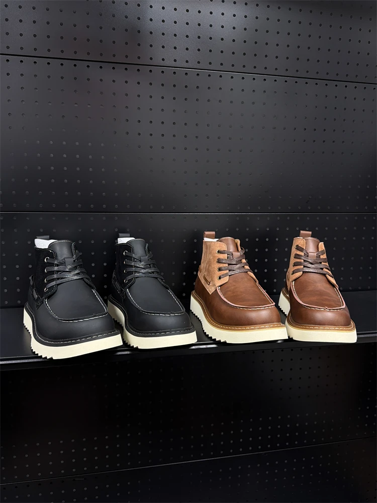 

American Style Hard Man Workwear Wind Thick Bottomed Ultra Leather High Top Men's Boots Trendy Youth Fashion Winter Wear
