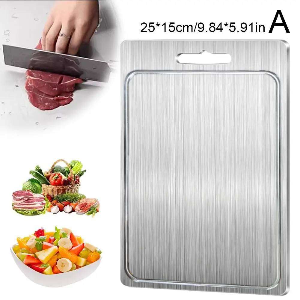 NEW Titanium Cutting Boards For Kitchen Stainless Steel Cutting Board 304 Stainless Steel Double-Sided Food Grade Cutting B F5P7