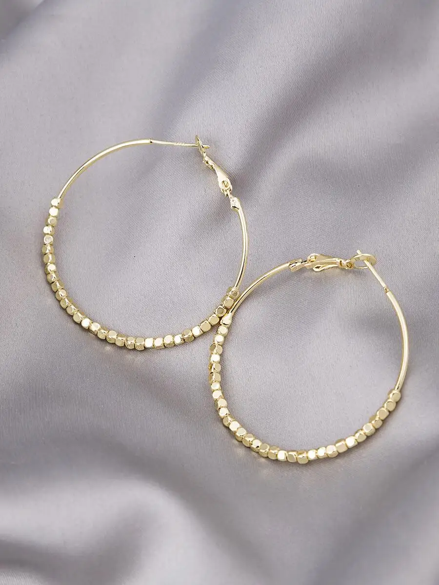 Bead Detail Hoop Earrings