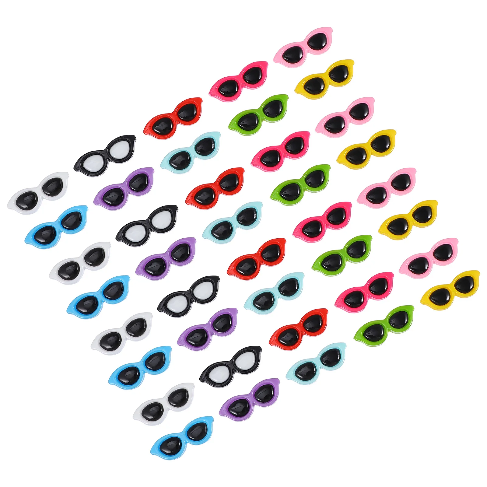 40 Pcs Sunglasses Hairpin Flatback Charm Girls Stickers for Resin Scrapbooking Accessories Mini