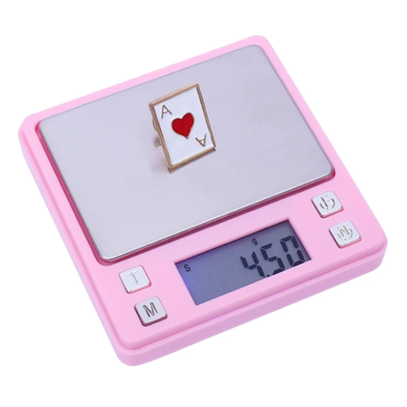 Digital Gram Scale with LCD Blue Backlight Dispaly 200g/0.01g Pocket Scale Pink