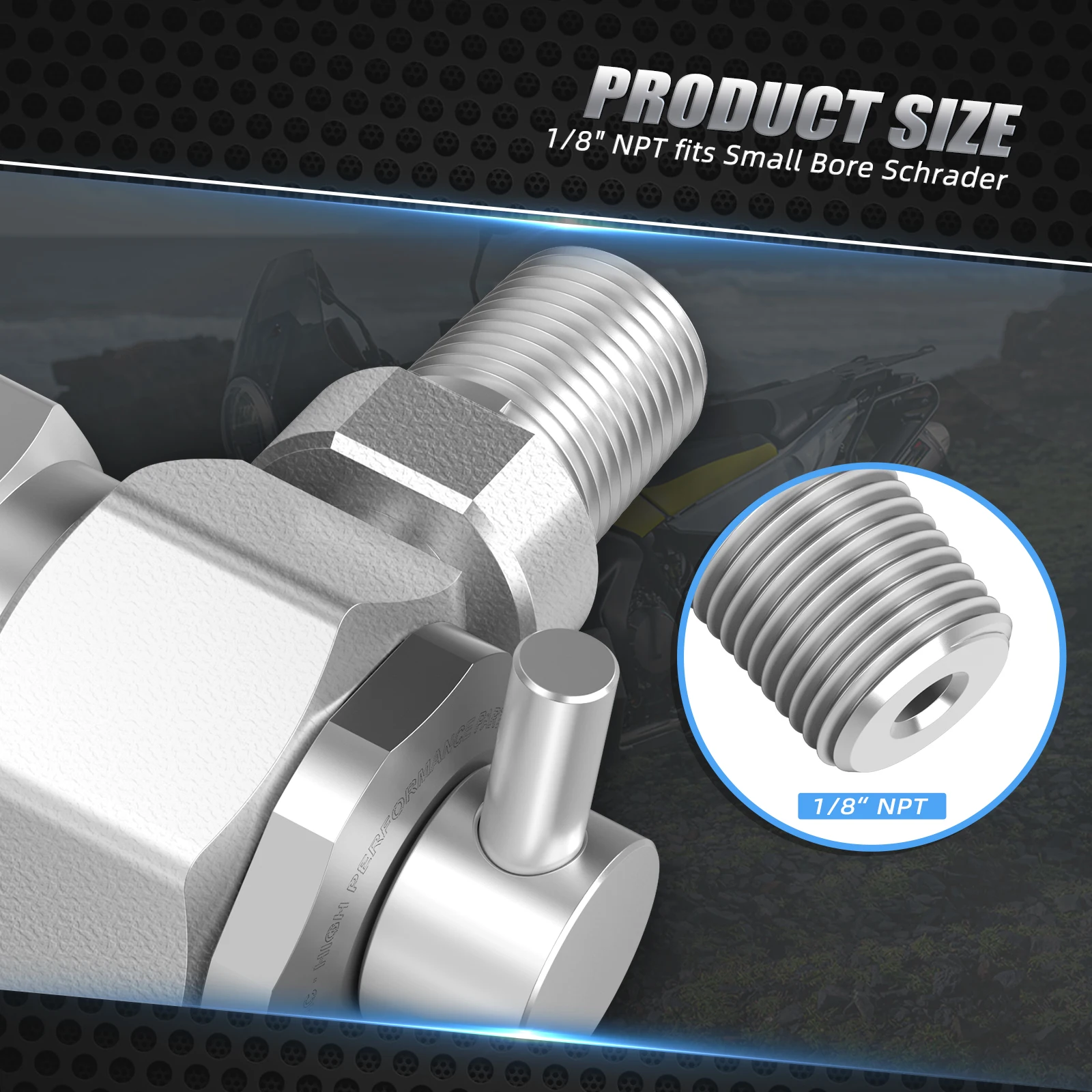 1/8" NPT Male Nitrogen Filling Tool Valve No Loss For ATV UTV Polaris RZR CanAm Maverick Arctic Cat Yamaha KTM Suzuki Kawasaki - Image 3
