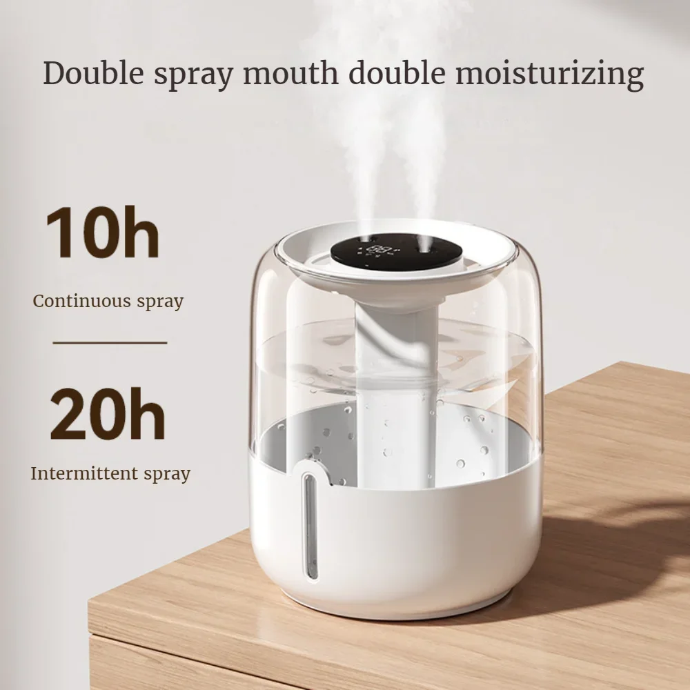 USB Double Spray Home Dormitory Office Bedroom Desktop With Small Night Light New 4L Large Capacity Humidifier