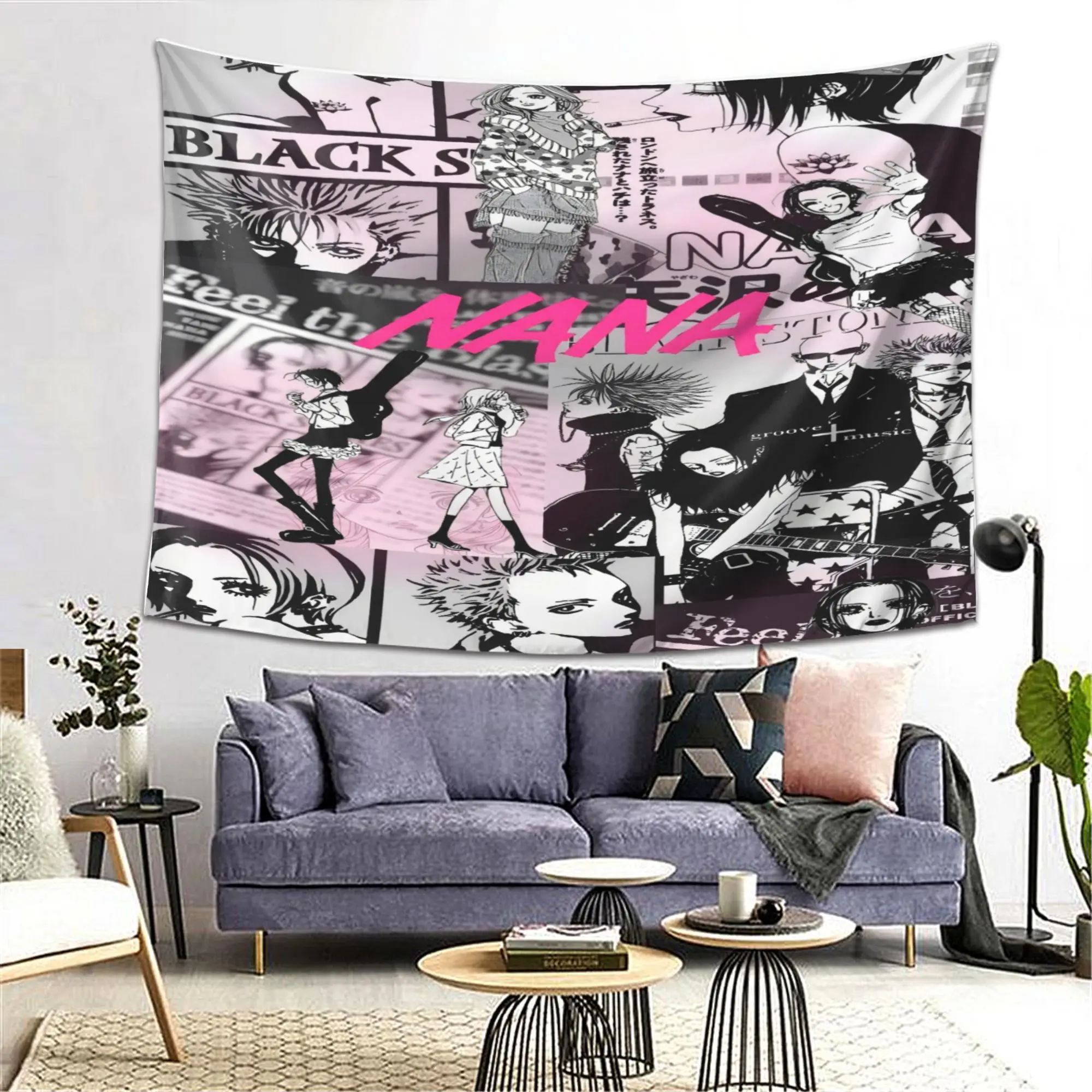 1pc N-NANA Osaki Manga TapestryWall Hanging Indie Aesthetic Room Decor cool room stuff aesthetic room decor pink room decor