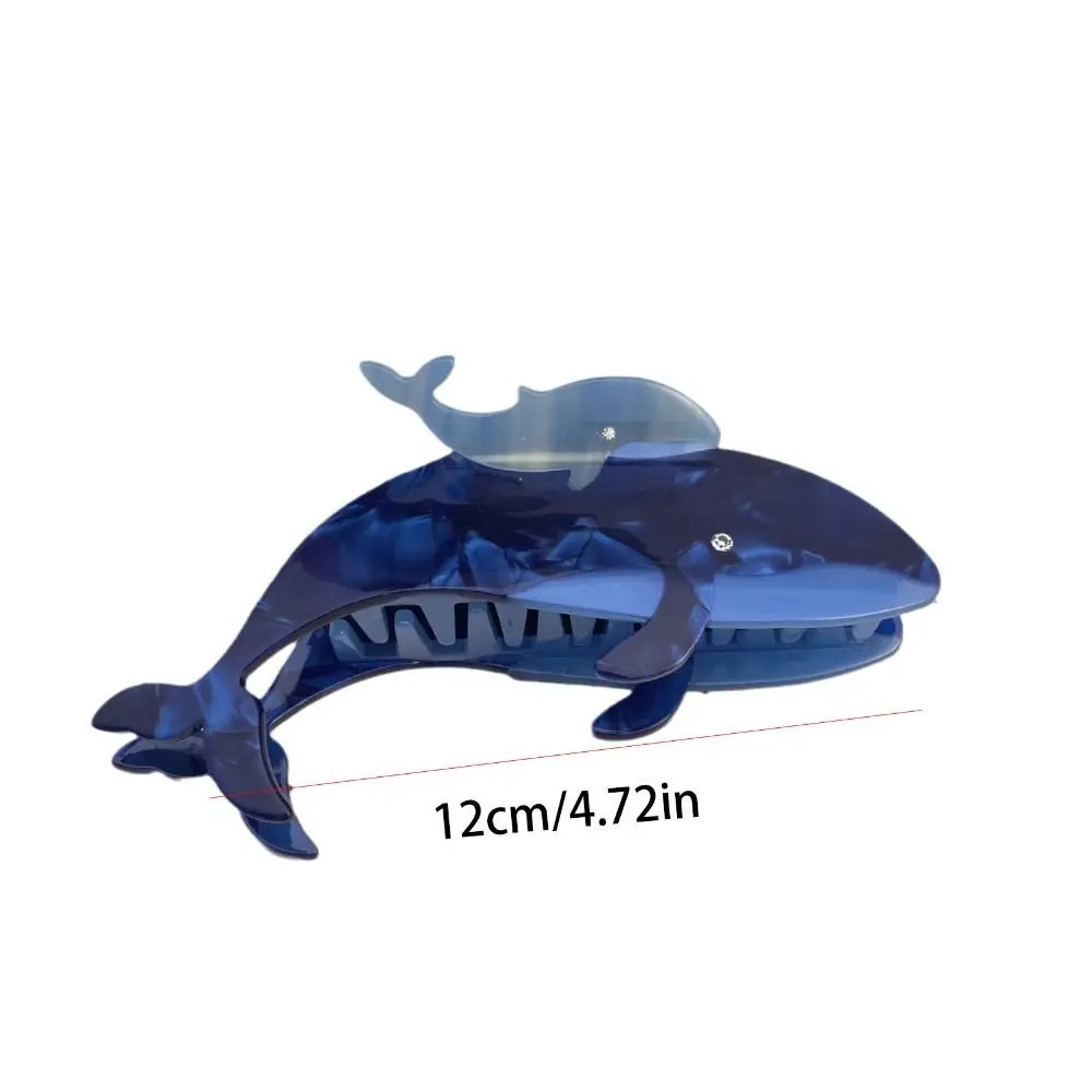 Fashion Blue Whale Acetic Acid Animal Hair Claw Cartoon Acetate Dolphin Hair Clip Fish Grab Clip Shark Clip Daily