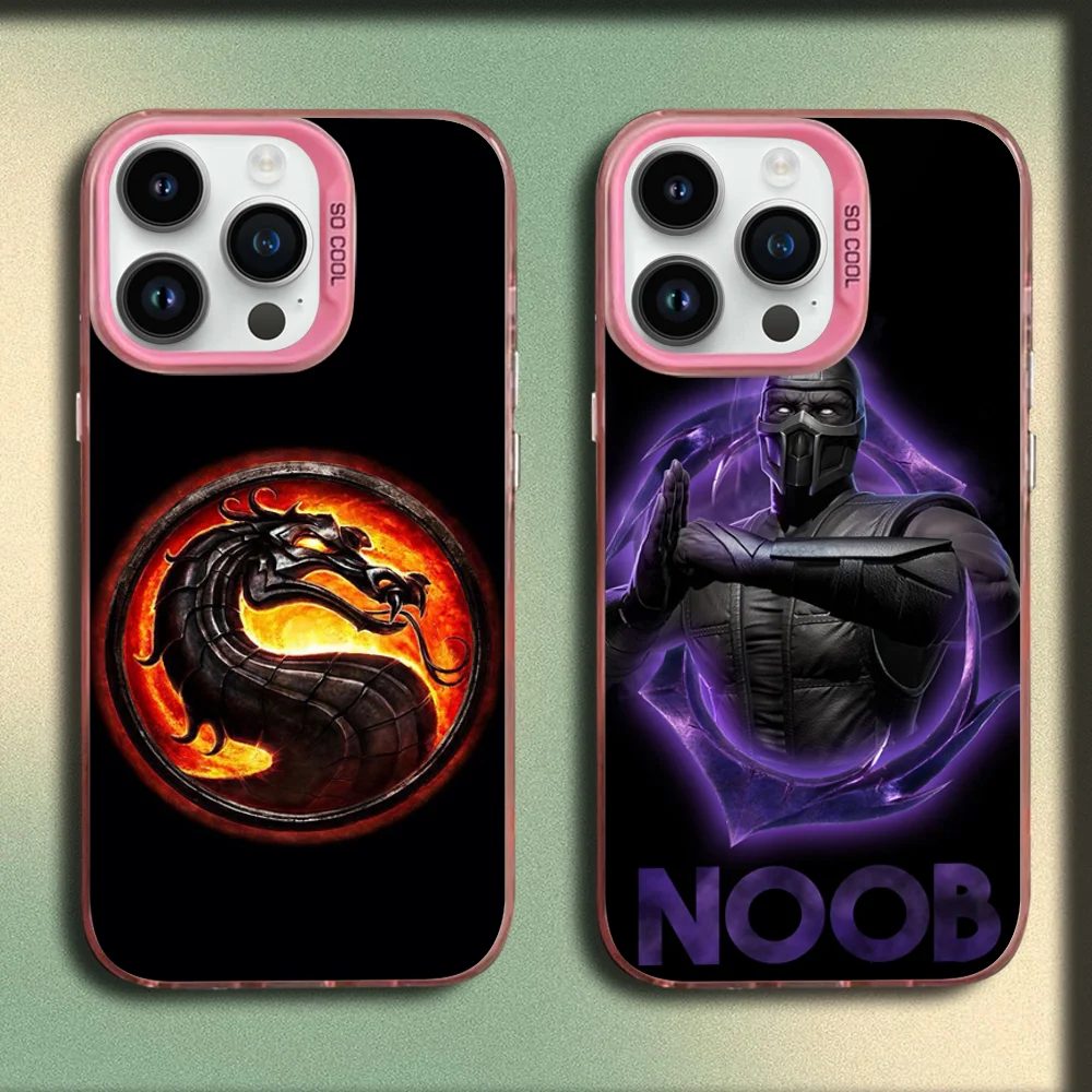 

Game M-Mortal Kombat Phone Case For iPhone 16,15,14,13,12,11,Mini,Pro,MAX Pink Matte Silicone Cover