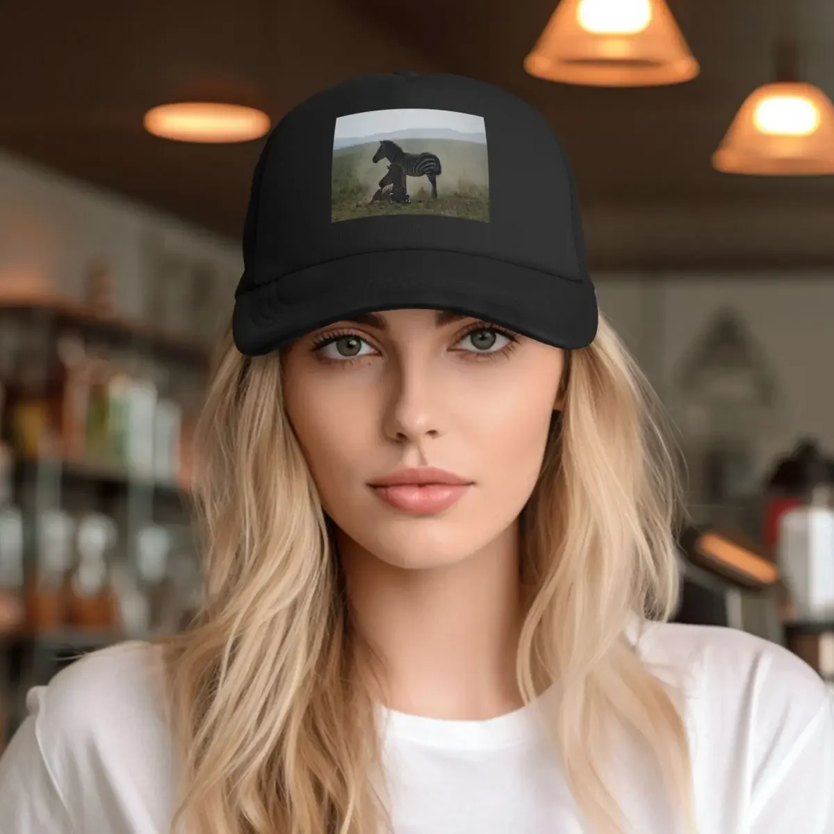 Zebras At Play Mesh Baseball Caps Snapback Fashion Baseball Hats Breathable Casual Casquette Outdoor For Men's And Women's