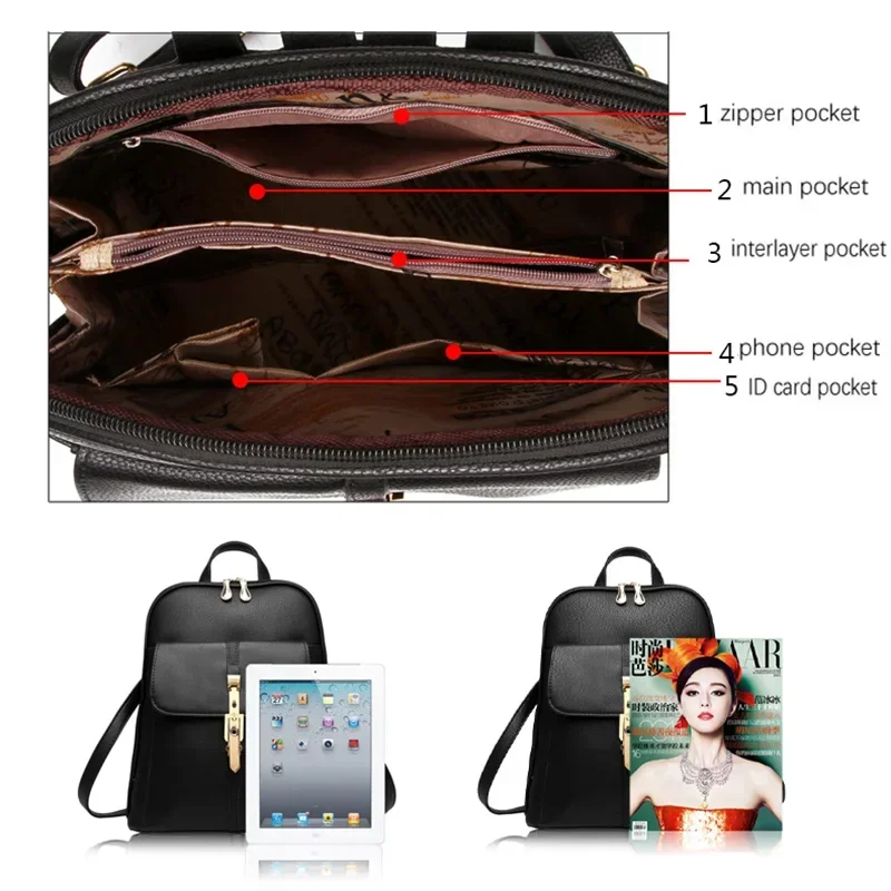 TRAVEASY 2023 Fashion Versatile Zipper Bag Women Large Capacity Cute Girls Single Shoulder Strap Or Double Strap Backpack