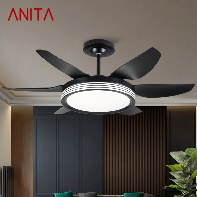 

ANITA Fan Light Nordic LED Ceiling Fan Light Modern Minimalist Restaurant, Living Room, Bedroom Commercial Electric Fan