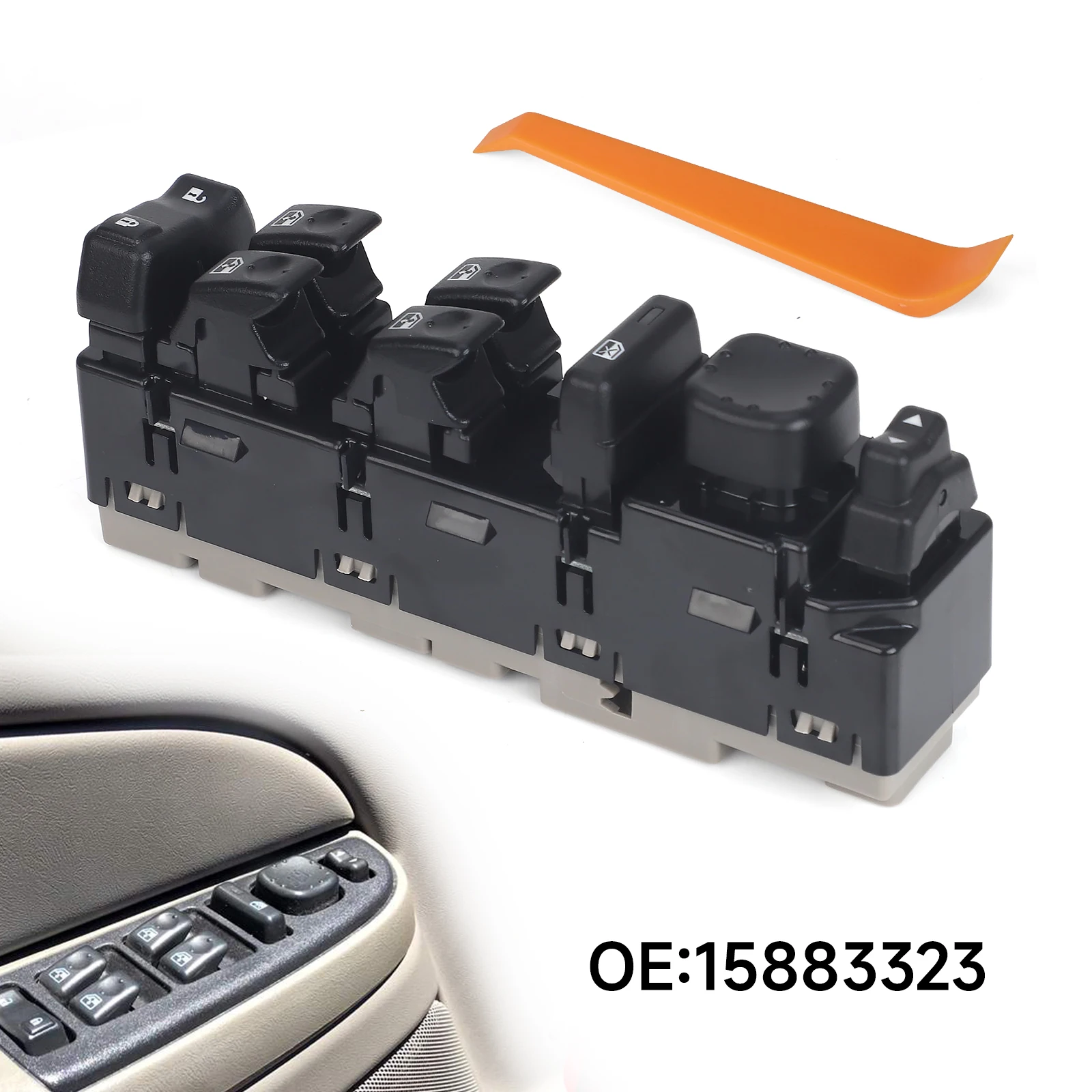 

For 2003-2007 Chevy GMC Cadillac Black Driver Side Master Power Window Switch OE 15883323 15112974 Window Control Switch Button