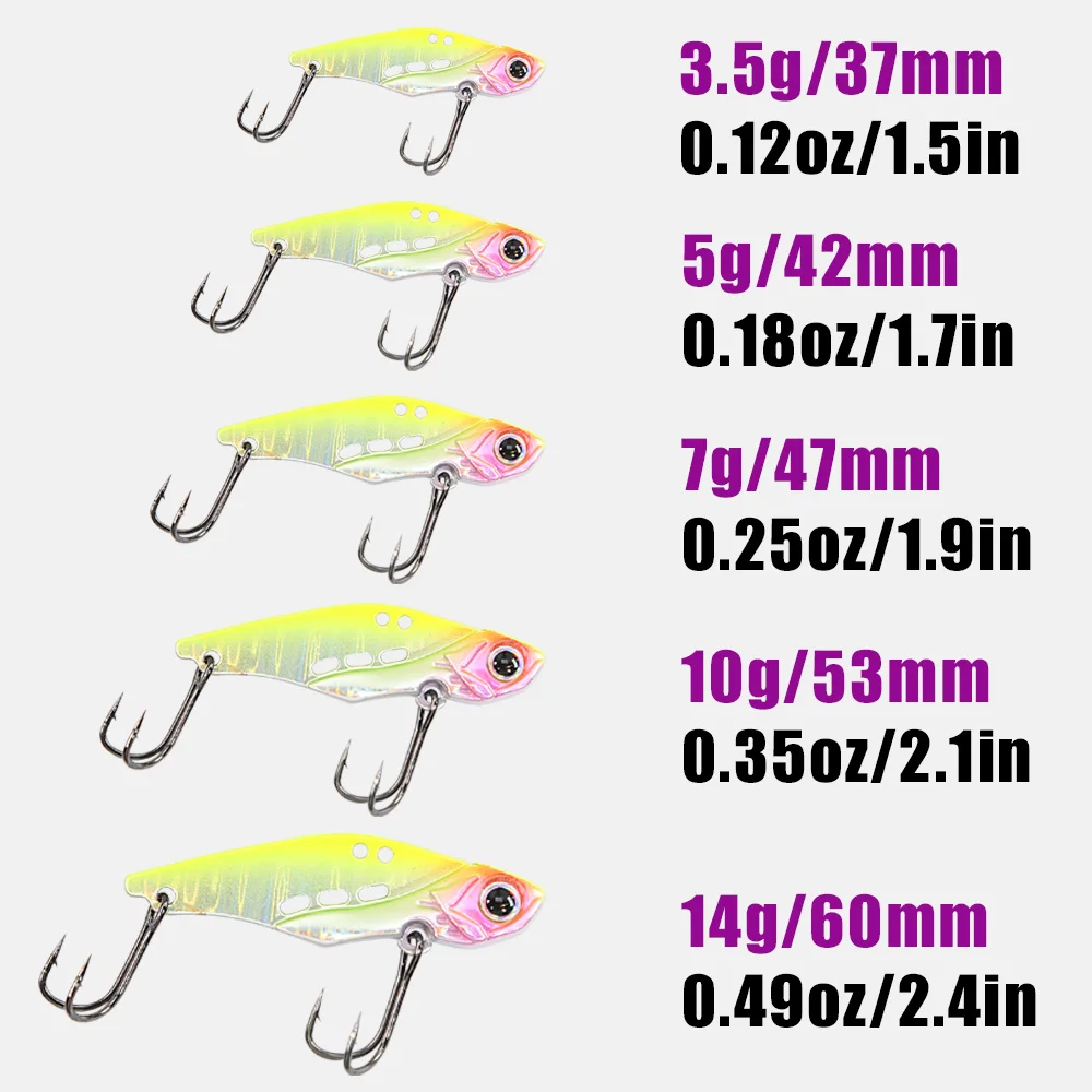 B&U Blade Bait Spinner Spoon Metal Jig Bait VIB Sinking Spinning Treble Hook Spinnerbait Pesca Pike Carp Sea Fishing Lure