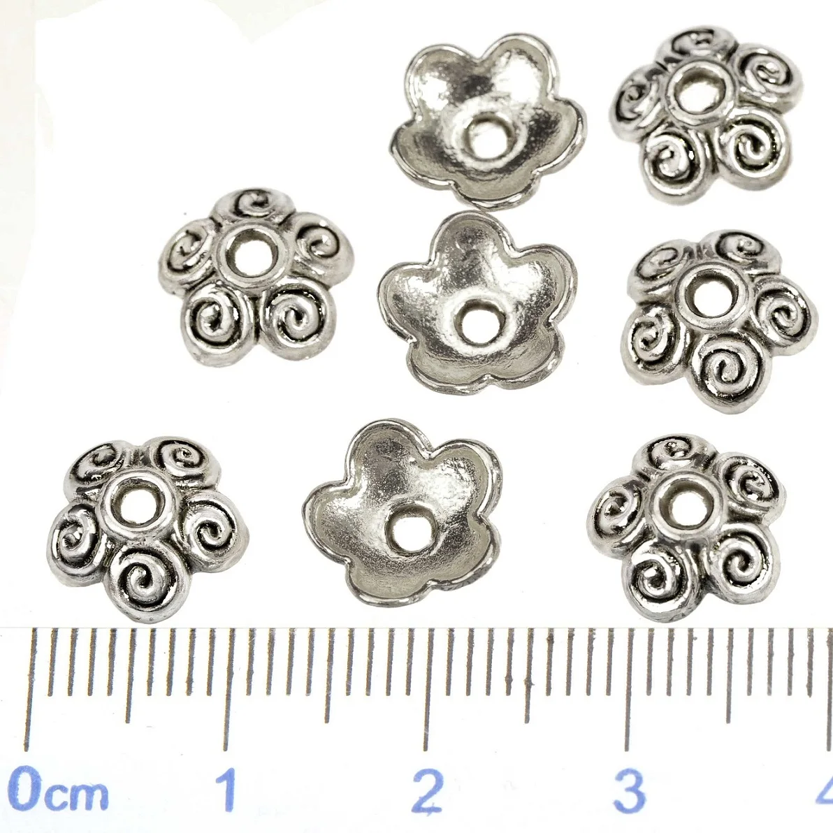 Jewelery Findings Silver End Bead Caps For Beadwork DIY Tassels Pendants Flower Metal Fashion Classic Custom Parts 10*3mm 100pcs