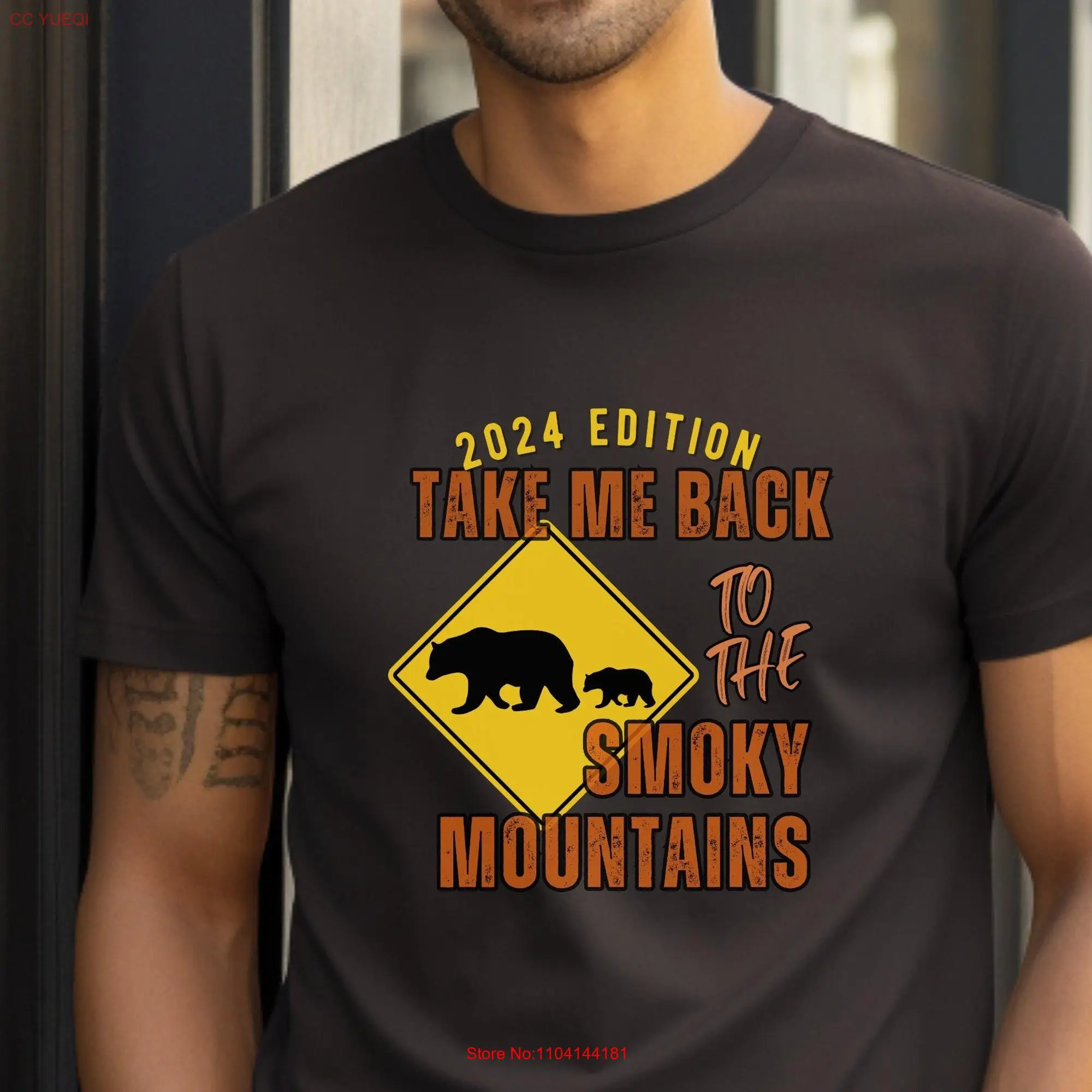 Smoky Mountains 2024 T Shirt Black Bear Crossing Take Me Back to Smokies Great National Park Calling